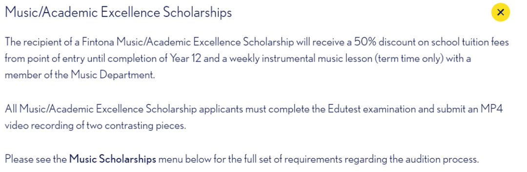 Music Academic Excellence Scholarships