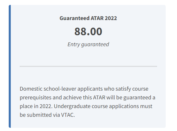 atar score for dentistry at melbourne uni